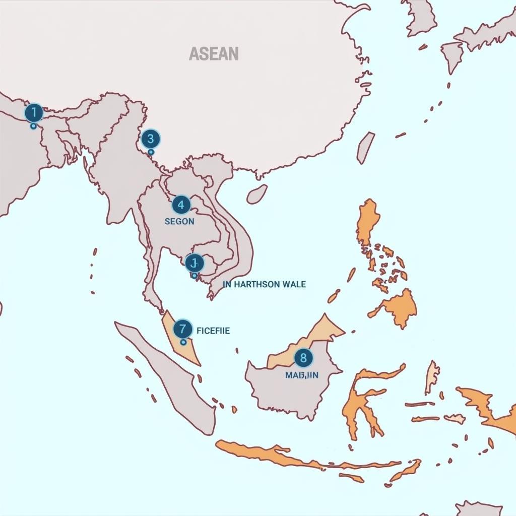 ASEAN Map Highlighting Business Connections