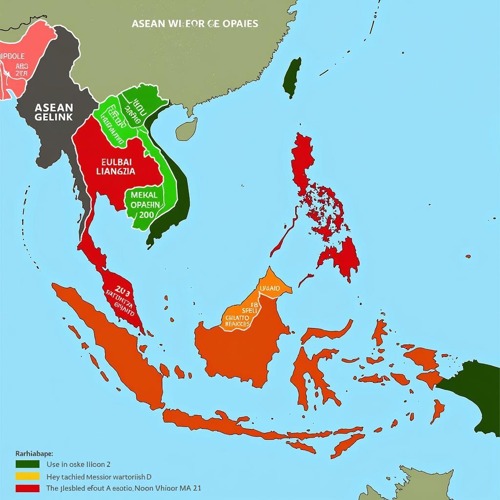 ASEAN map showcasing economic growth