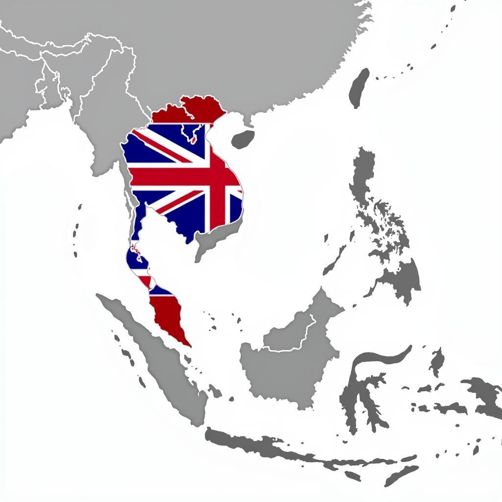 ASEAN Map with UK Flag