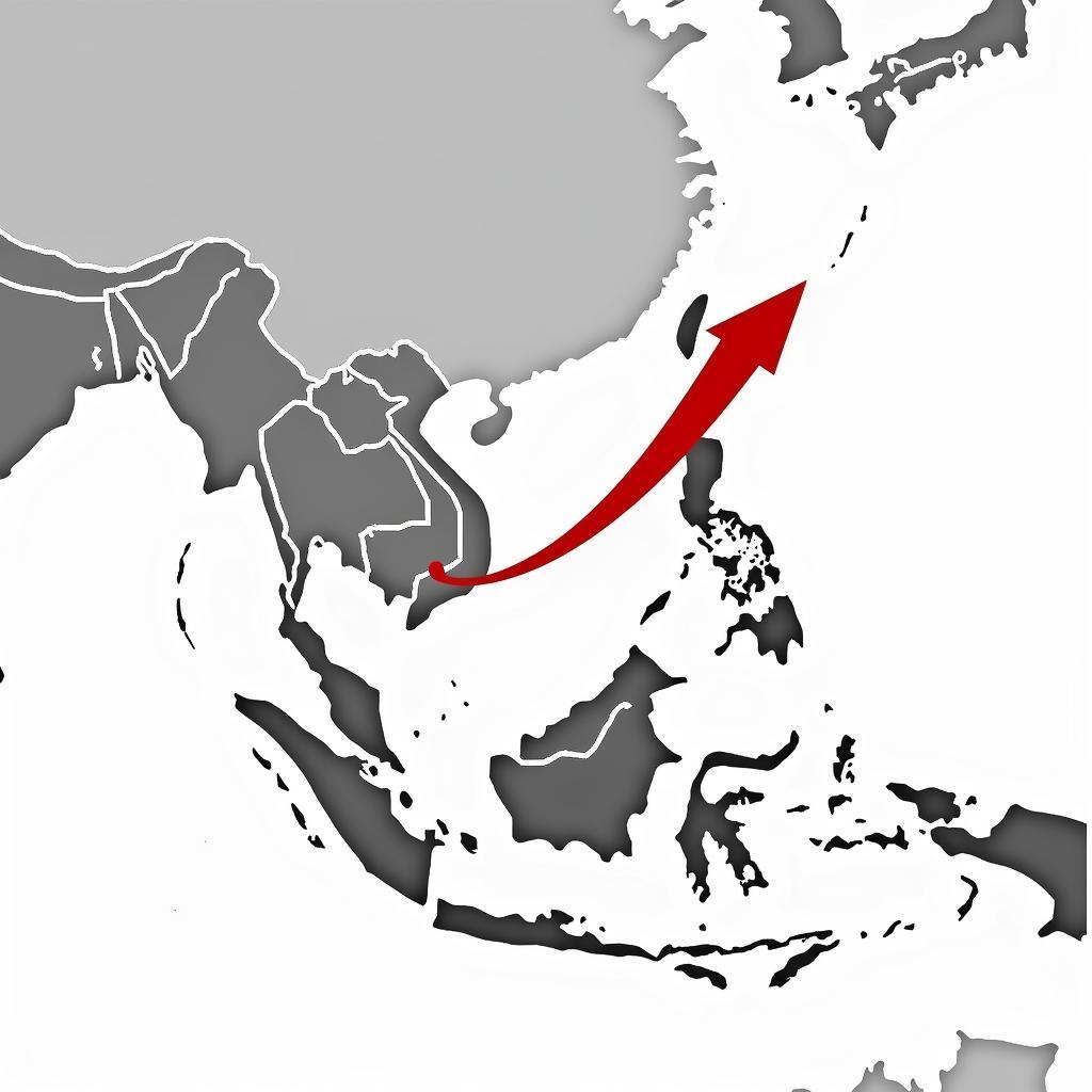 ASEAN Map with Career Growth Arrow