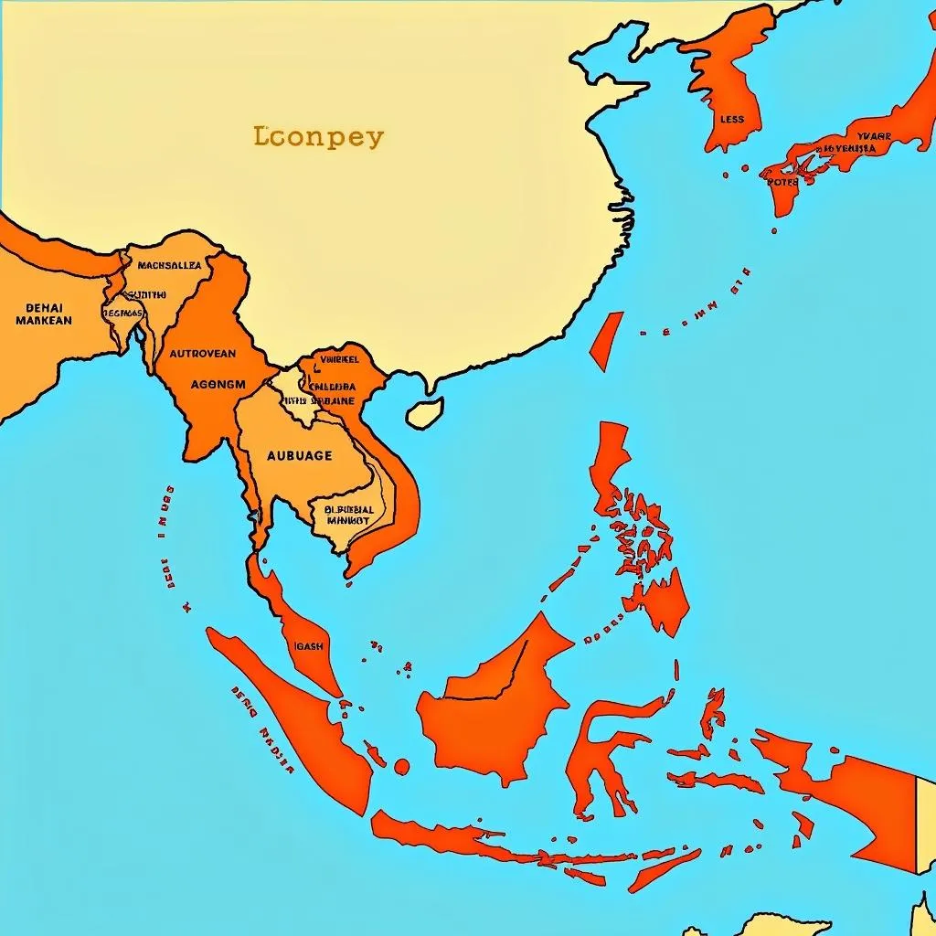 Map showcasing bustling ASEAN marketplaces with location pins