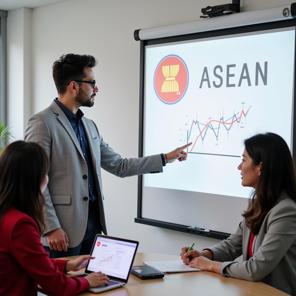 Asean Media Director leading a meeting