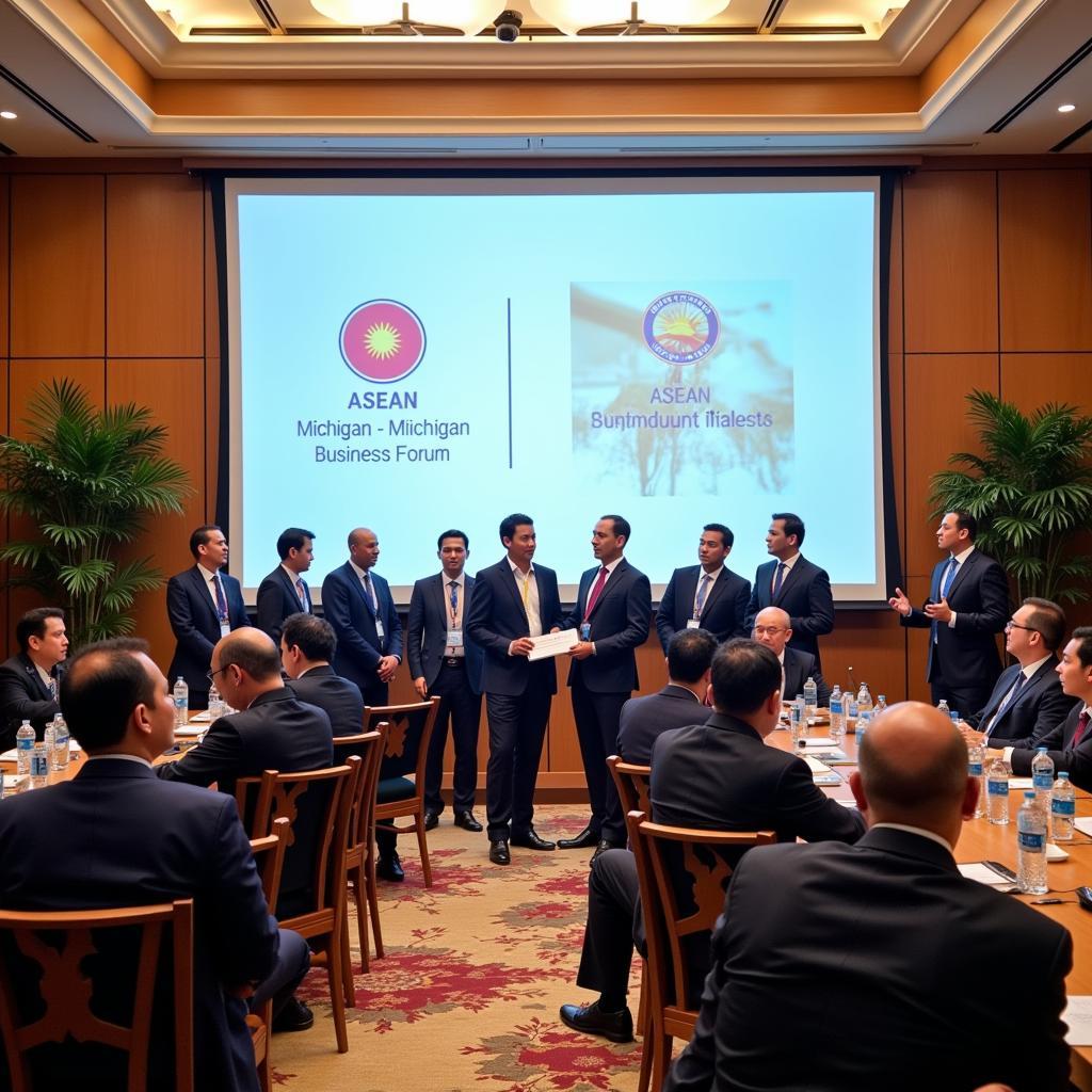 Business leaders connecting at the ASEAN-Michigan Business Forum