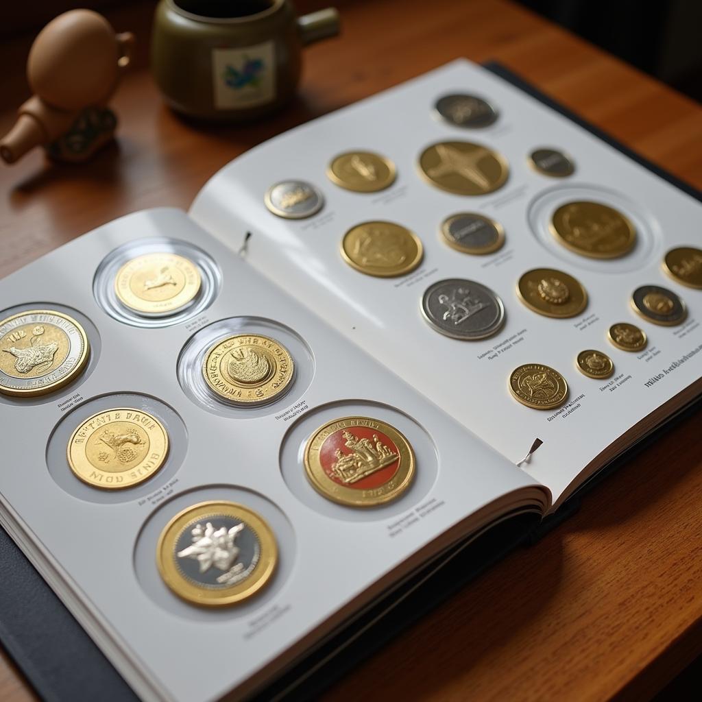 A Collection of ASEAN Mint 2020 Coins Displayed in a Collector's Album