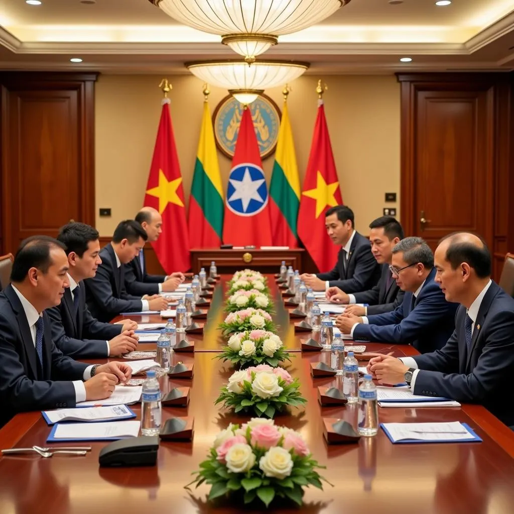 ASEAN leaders meeting with Myanmar representatives