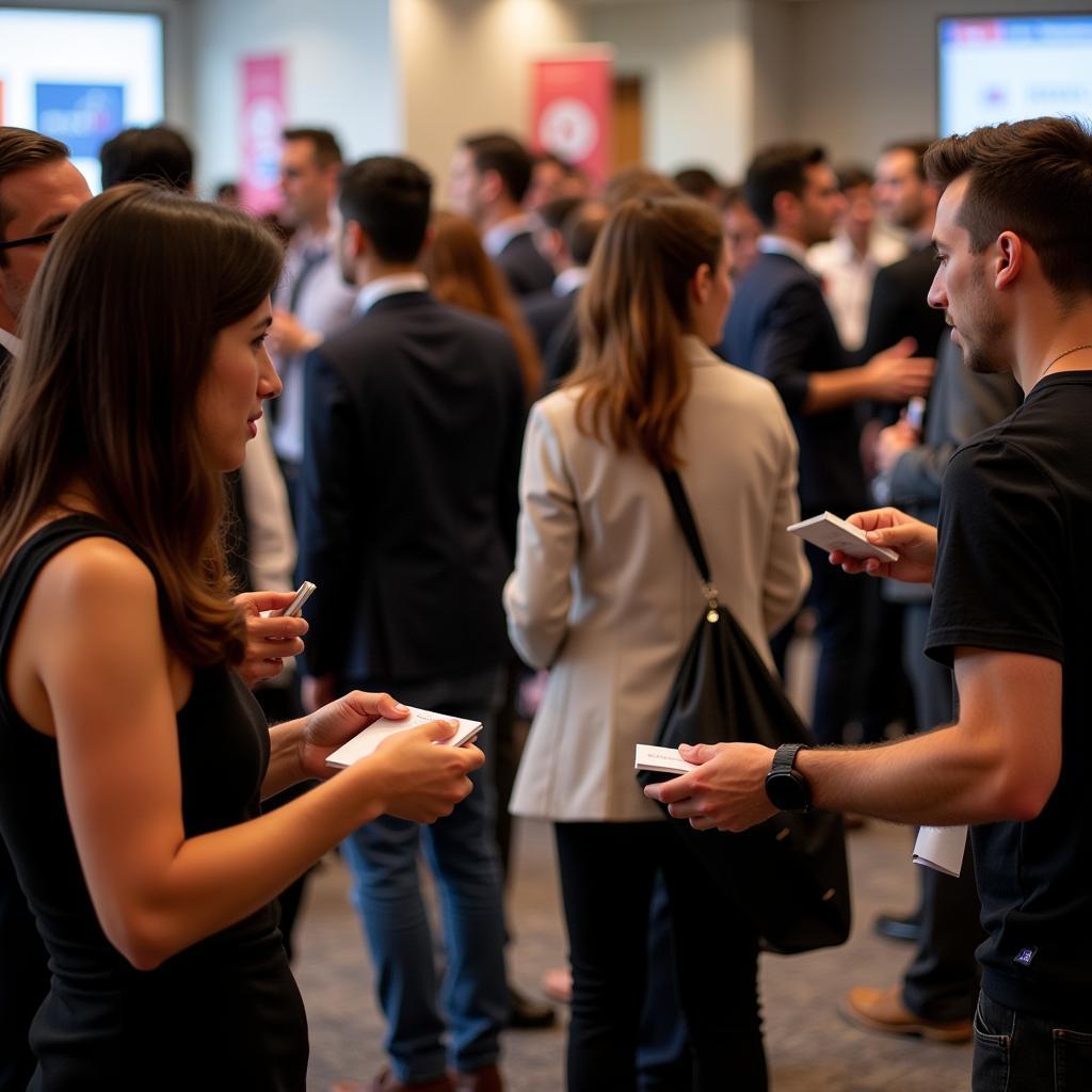 Professionals networking at an ASEAN event