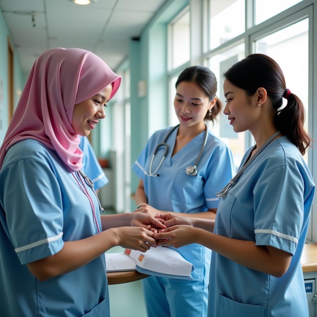 Nurses from different ASEAN countries collaborating