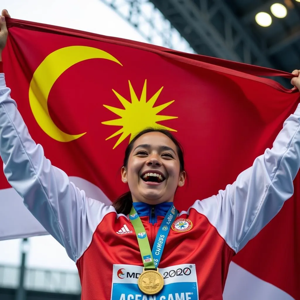 Asean Para Athlete Winning Gold Medal