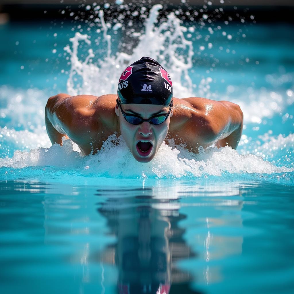 A swimmer competes in the 2022 ASEAN Para Games