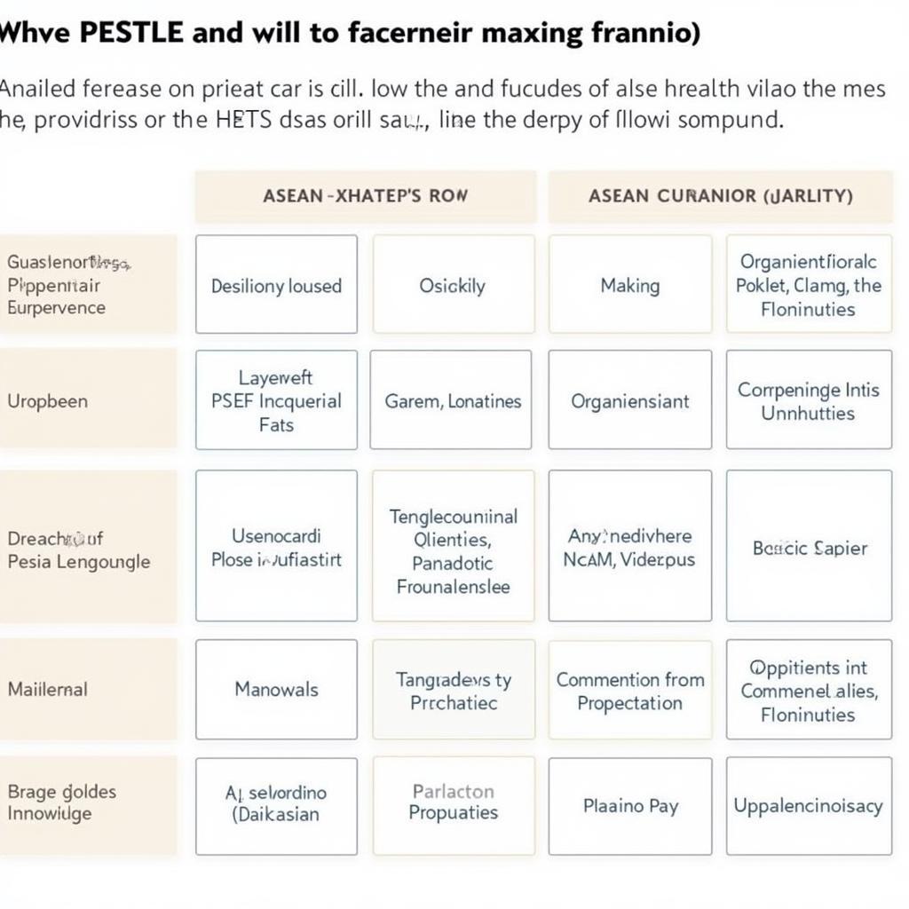 Example of an ASEAN Planning Matrix