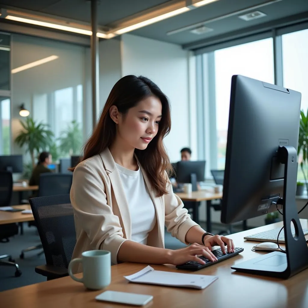 ASEAN Professional in a Modern Office