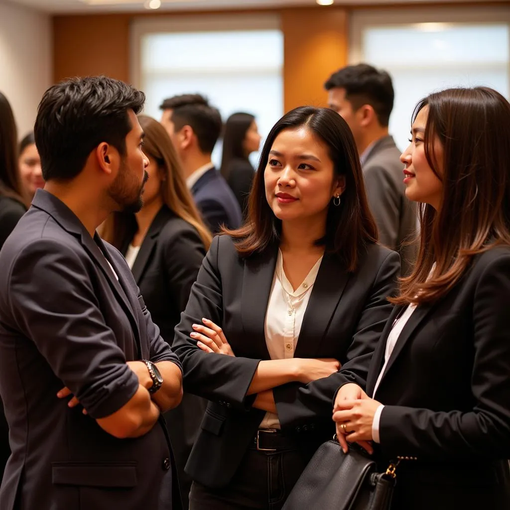 ASEAN professionals networking at an industry conference