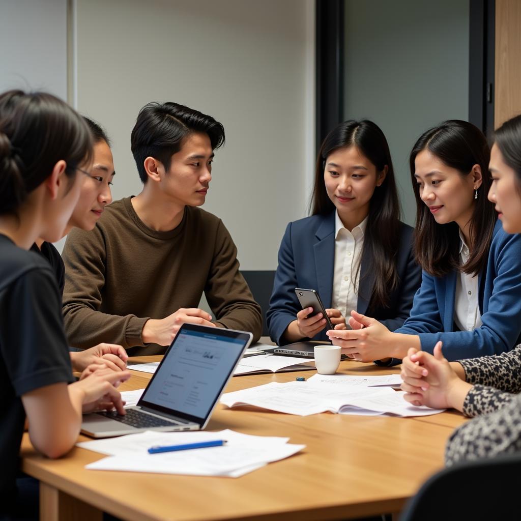 ASEAN Professionals Collaborating on a Project