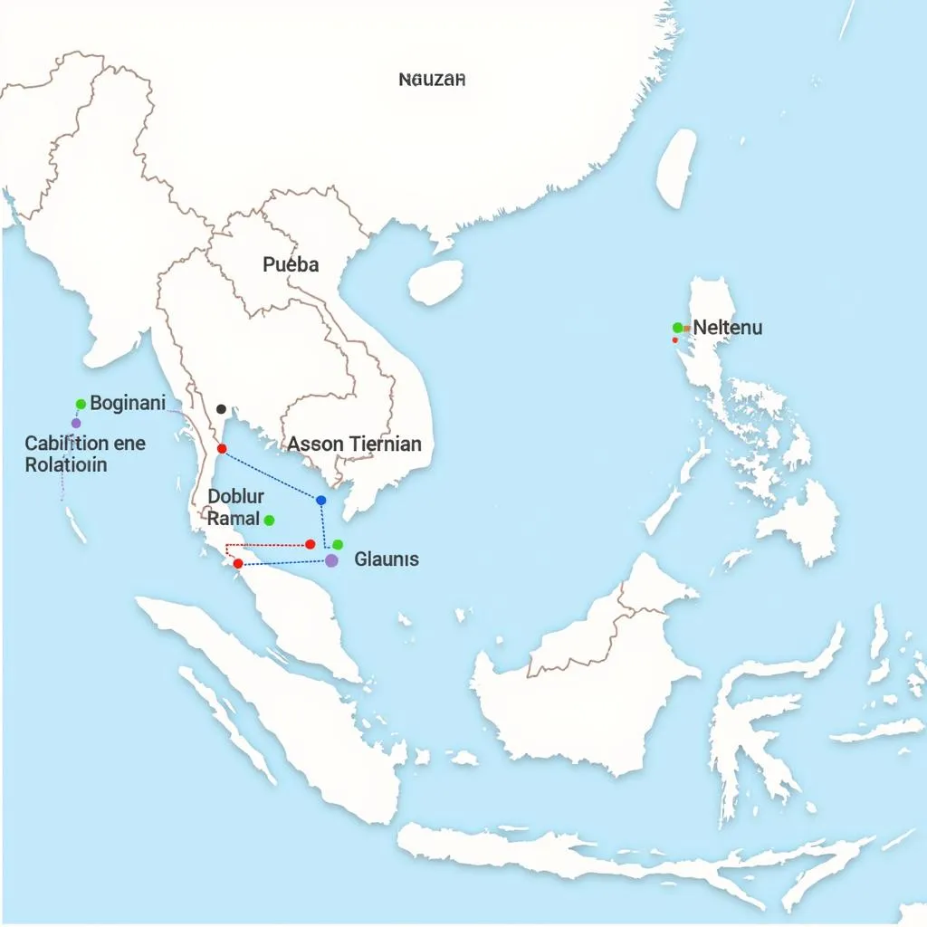 Travel Map Highlighting ASEAN and Puebla