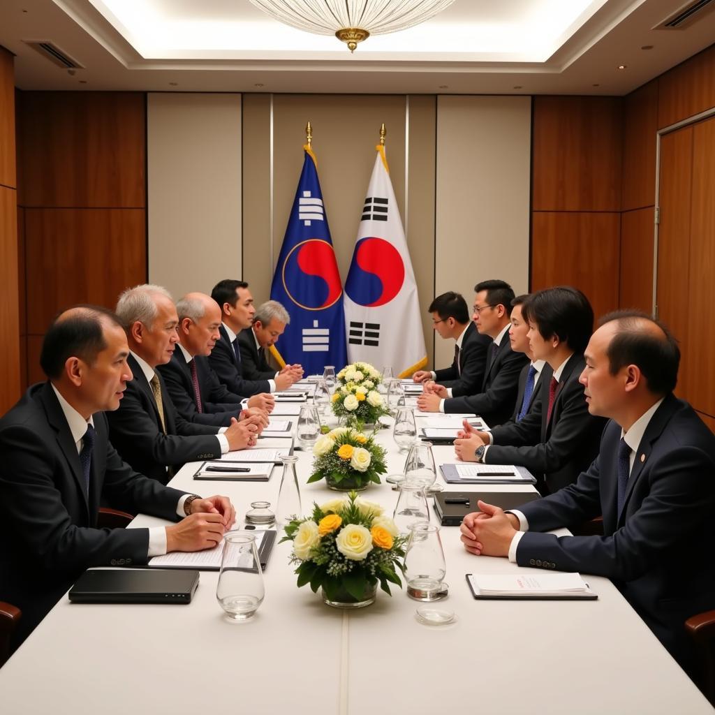 ASEAN and ROK leaders engaged in a roundtable discussion