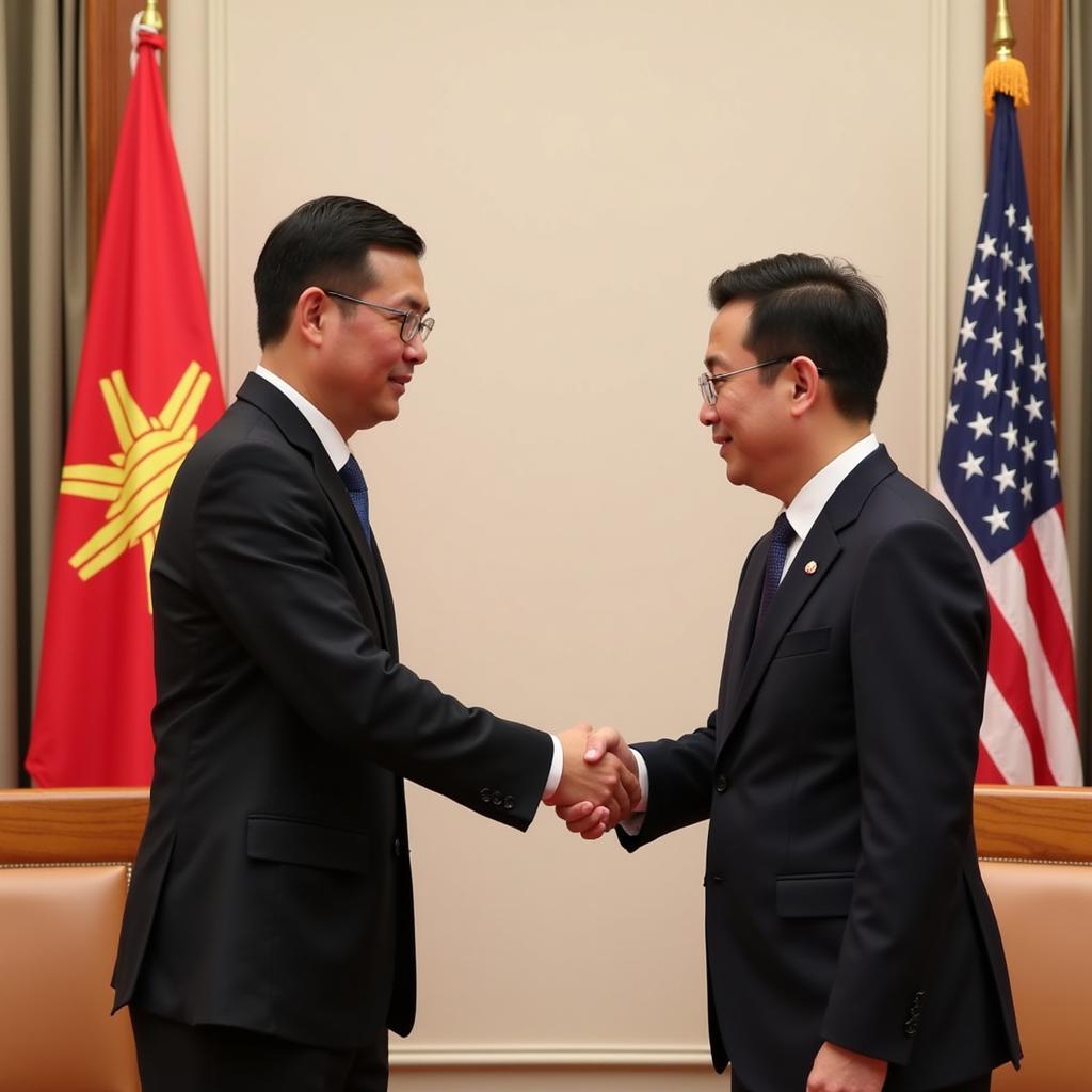 ASEAN and ROK leaders shaking hands at the summit