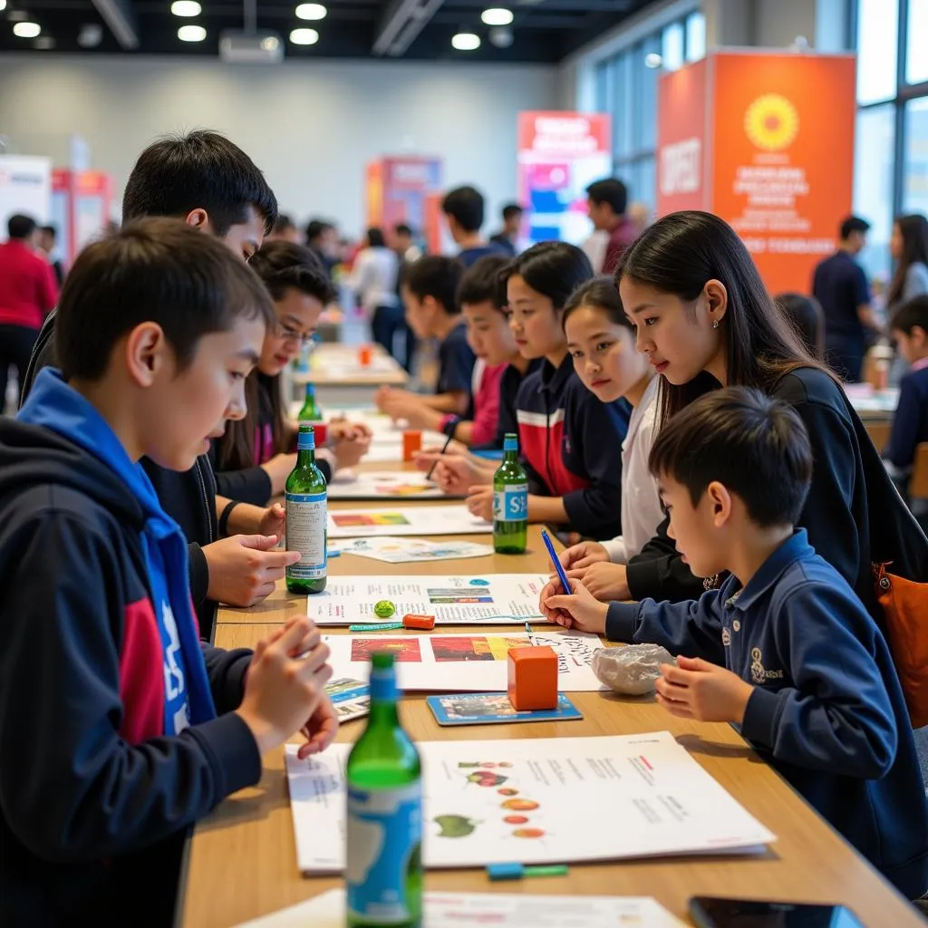 Students Presenting Science Projects at an ASEAN Science Fair