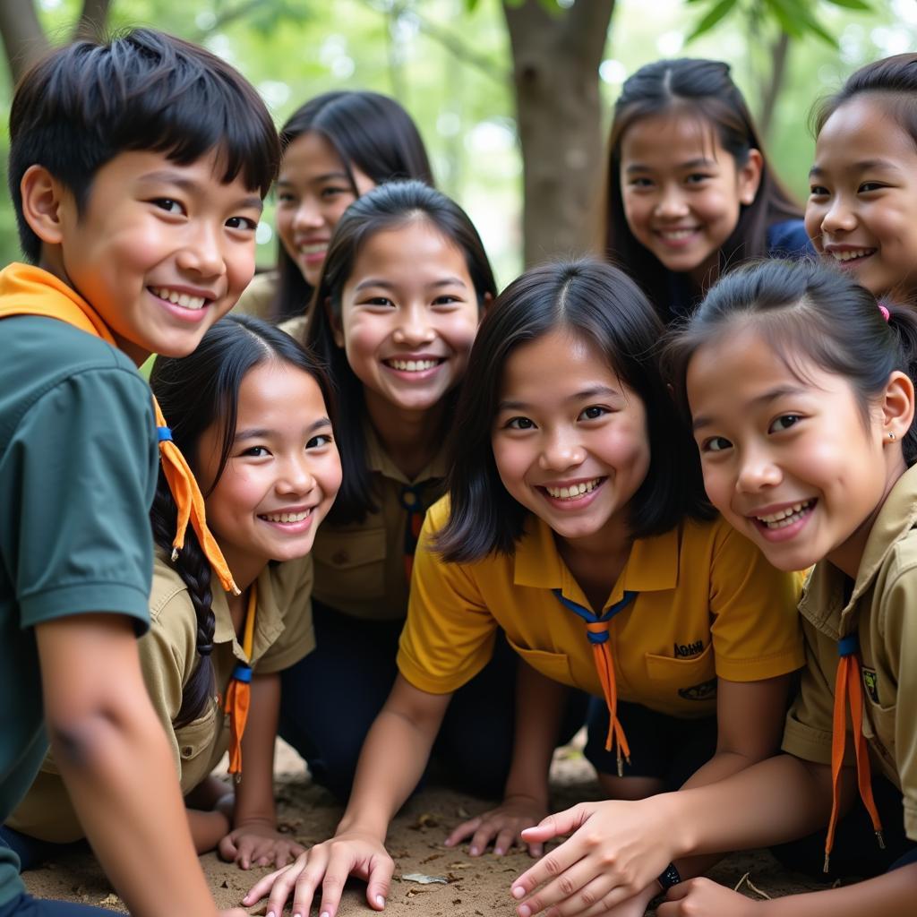  ASEAN Scouts participating in activities 