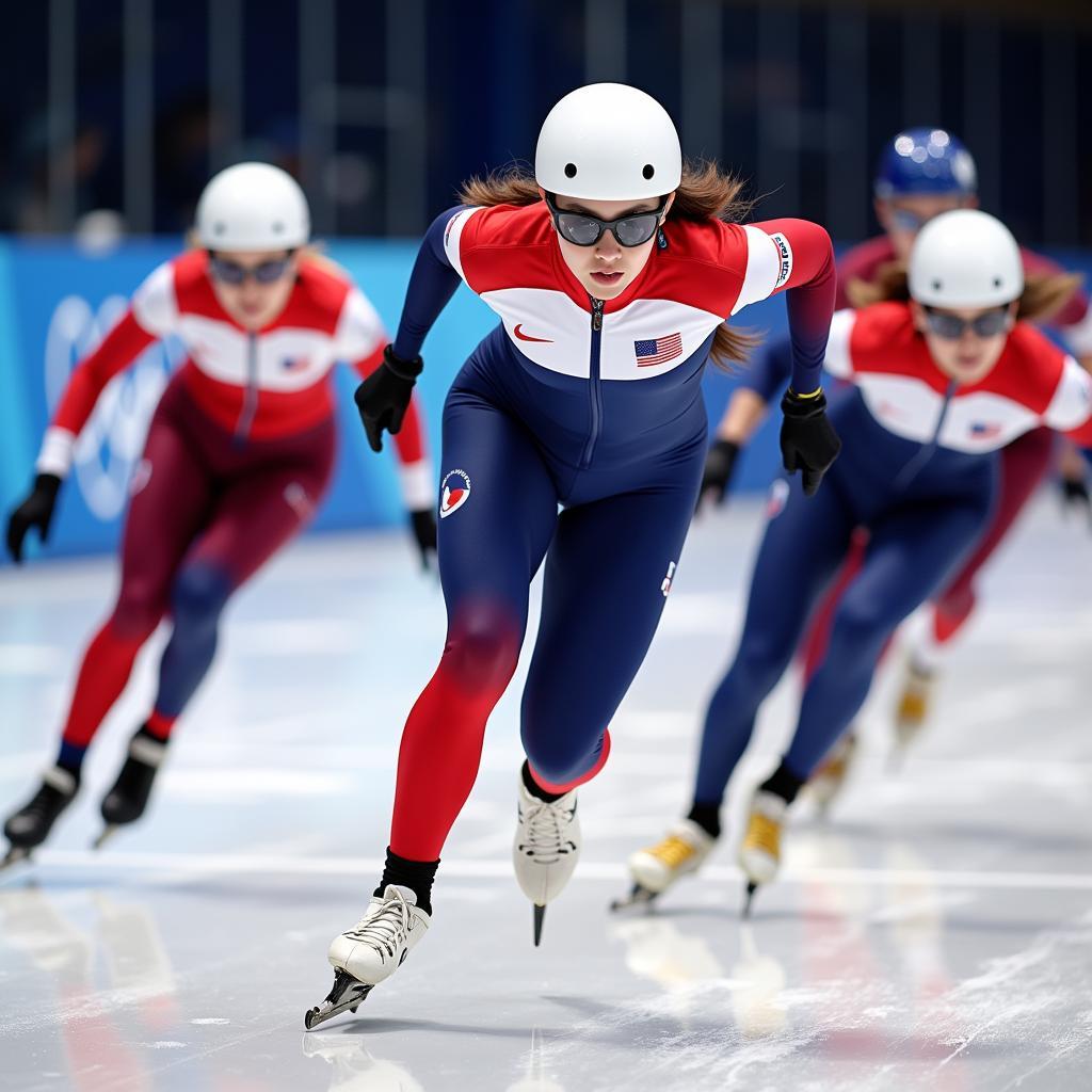 An Asean speed skater competing at an international competition