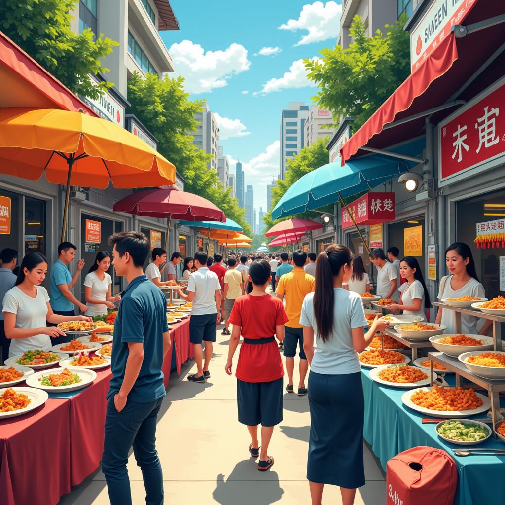 ASEAN Street Food Illustration Photoshop