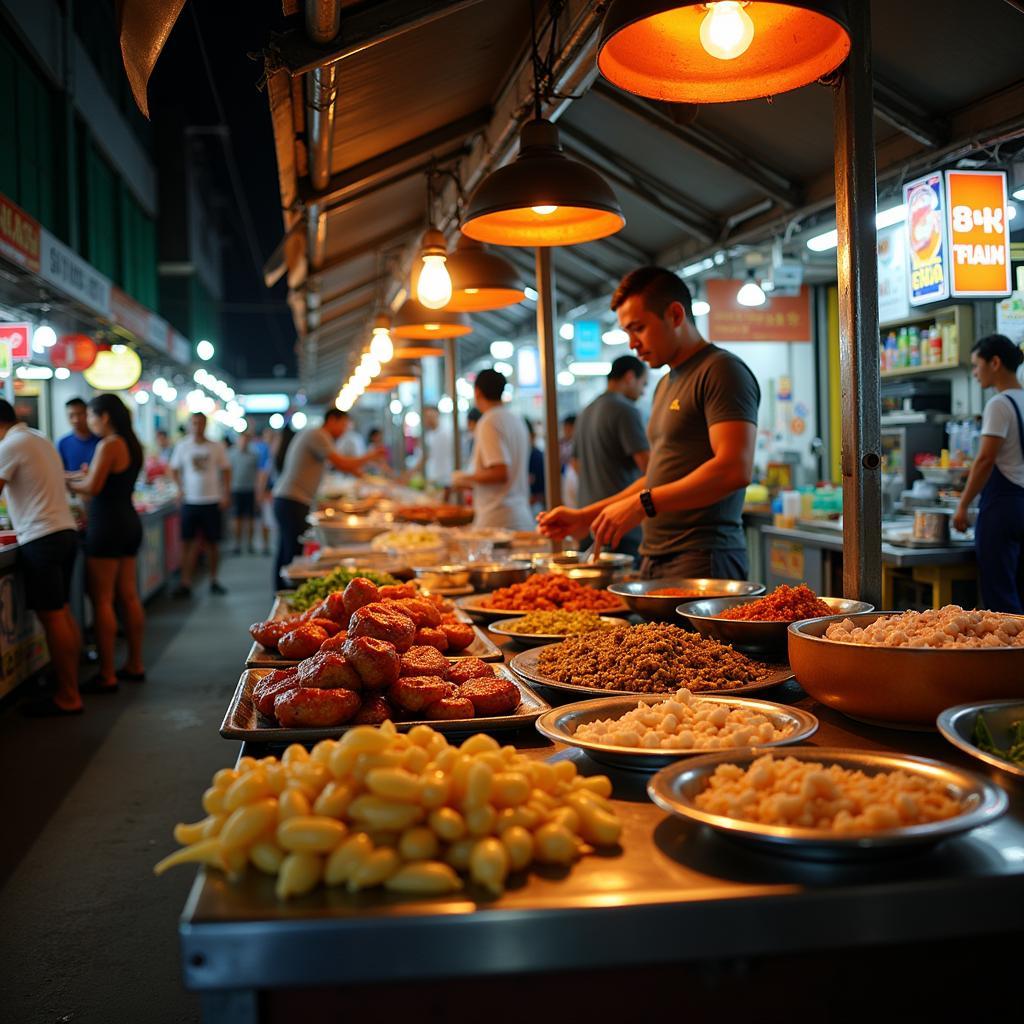 Bustling ASEAN Street Food Market