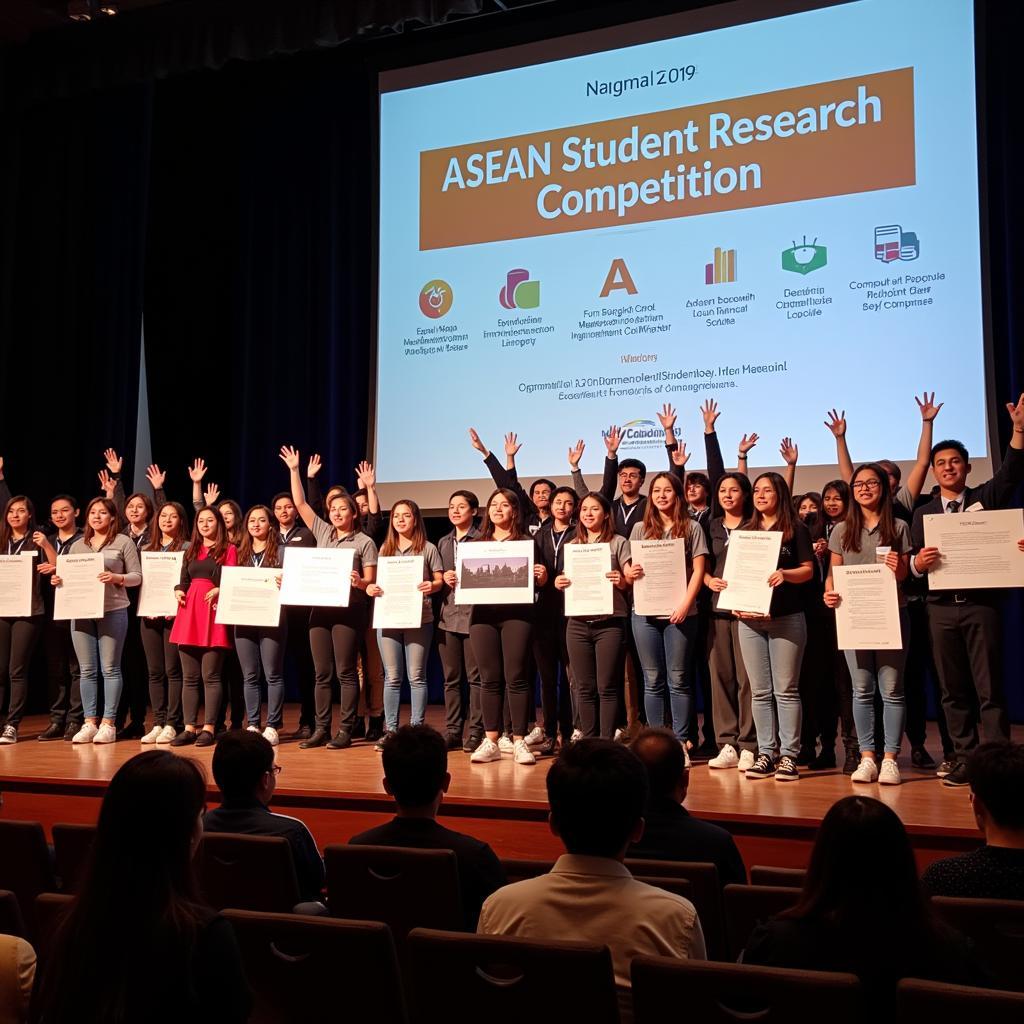 Students presenting research at the ASEAN Student Research Competition