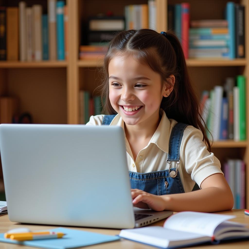 ASEAN student engrossed in studying on their laptop