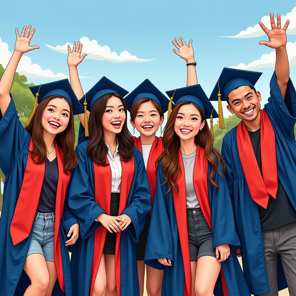 ASEAN Students Celebrating Graduation