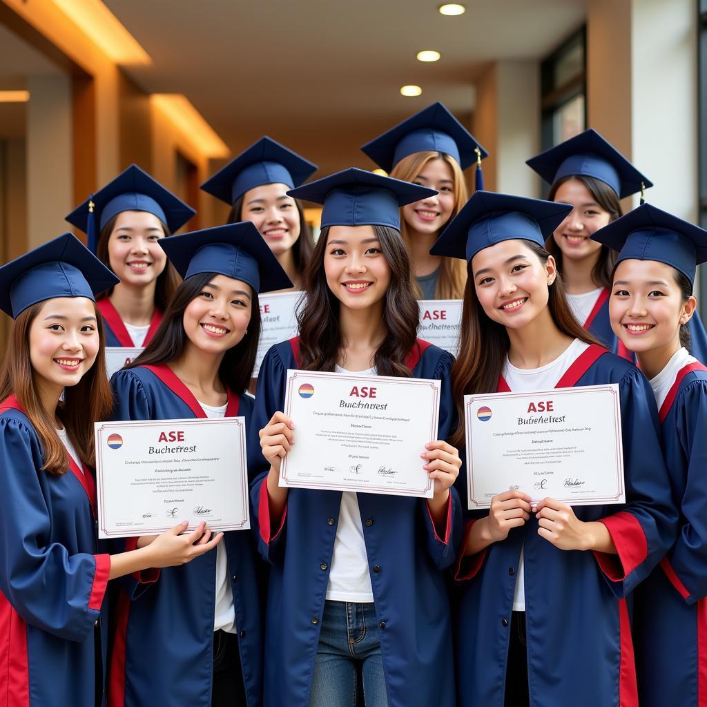 ASEAN students celebrating graduation from ASE