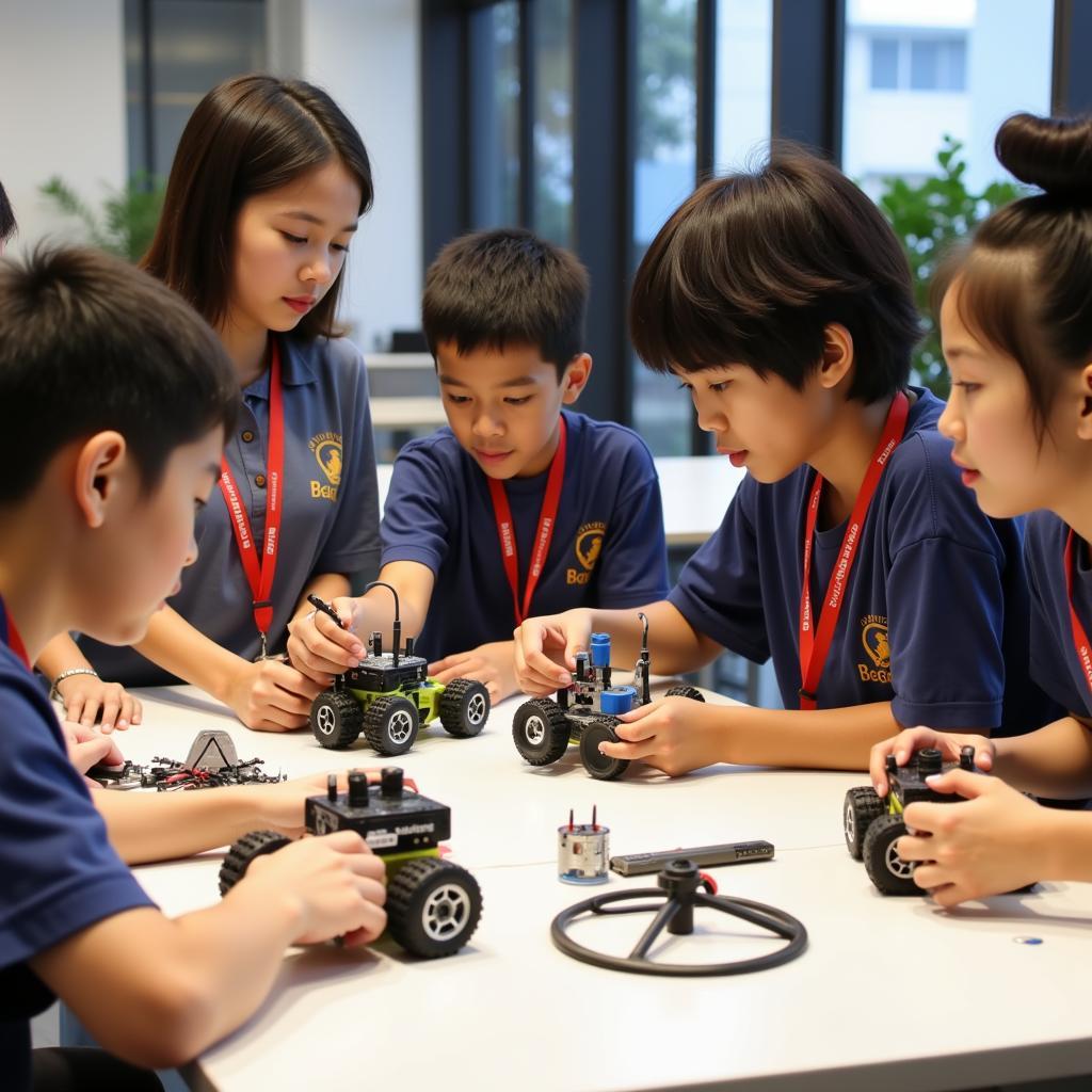 ASEAN students participate in a robotics workshop