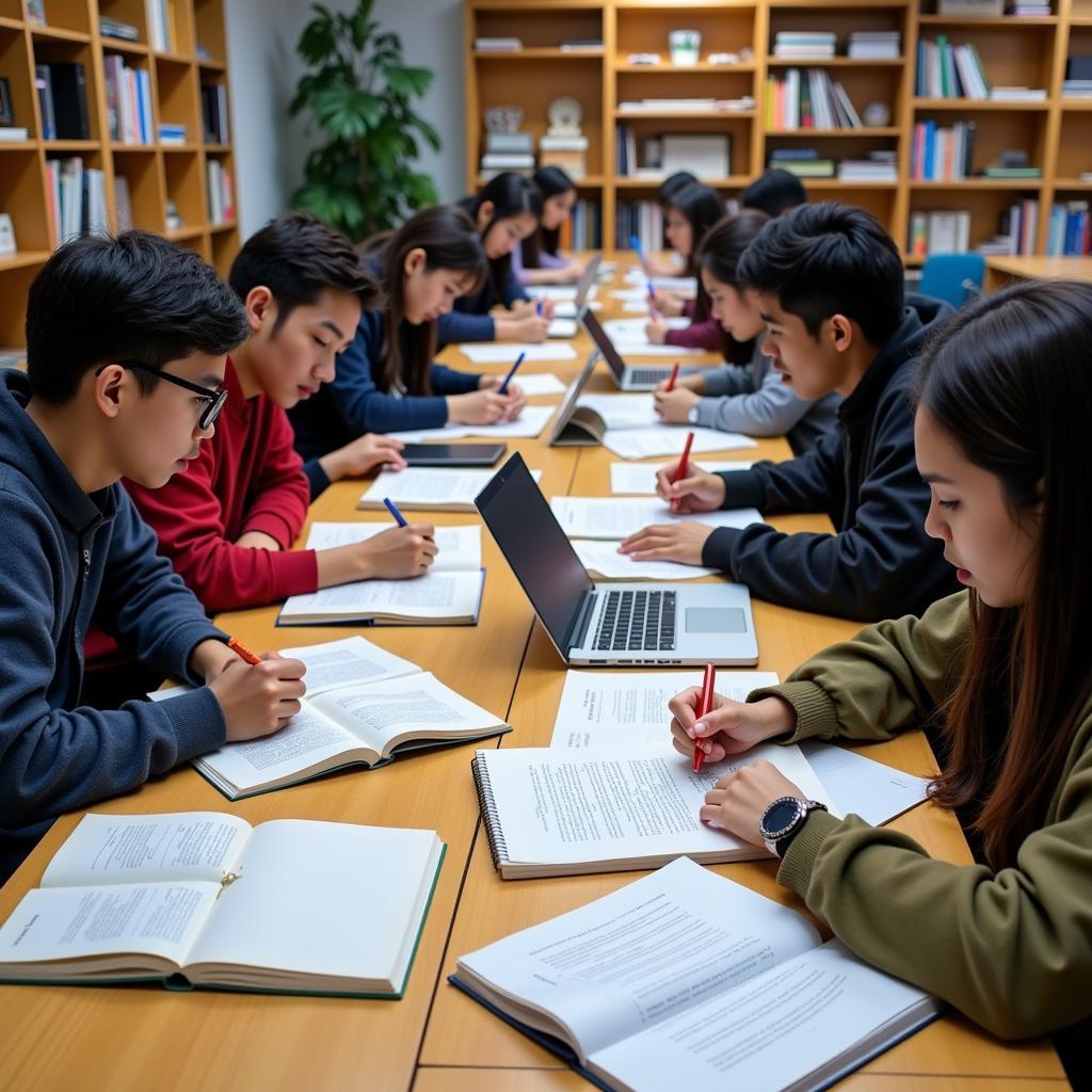 Students in ASEAN preparing for exams