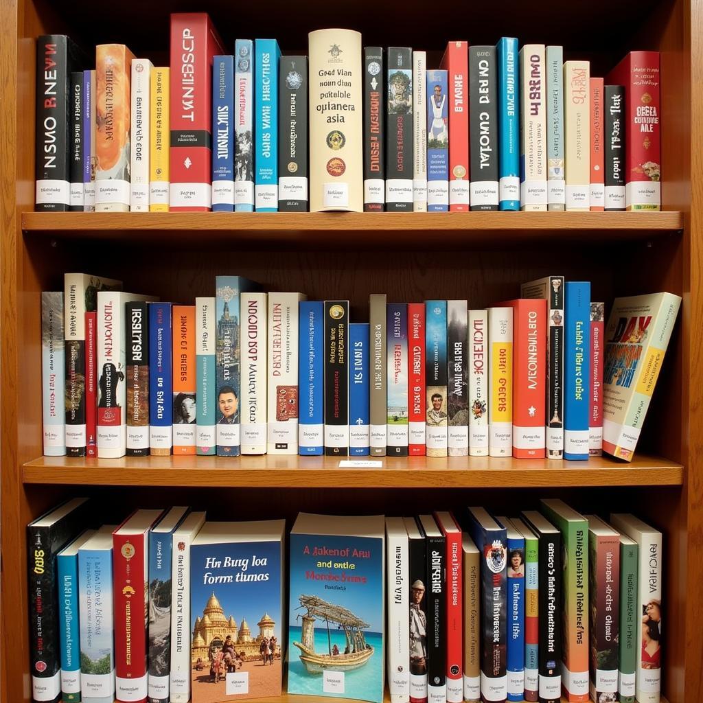 A bookshelf filled with ASEAN studies books