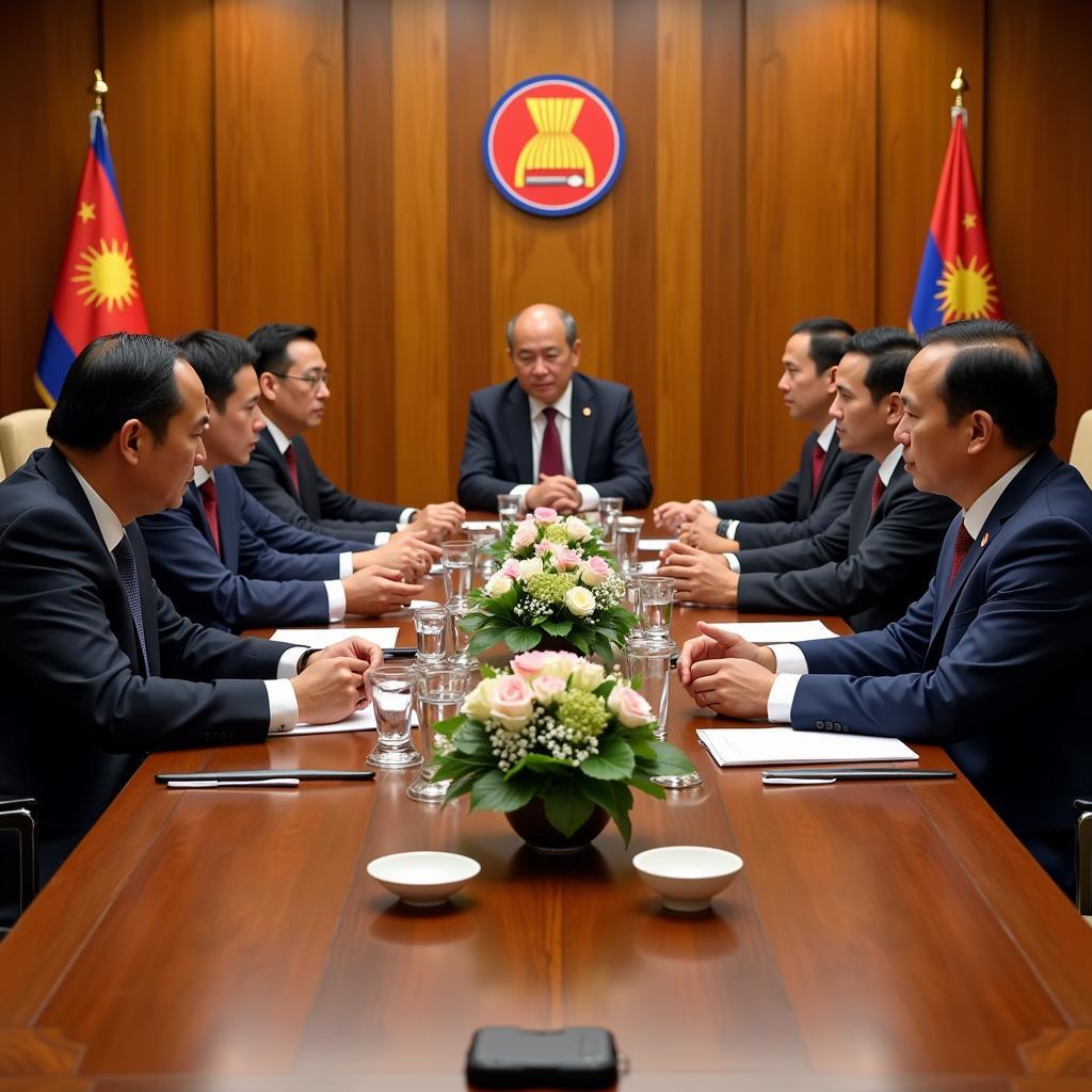 ASEAN leaders in discussion at a summit