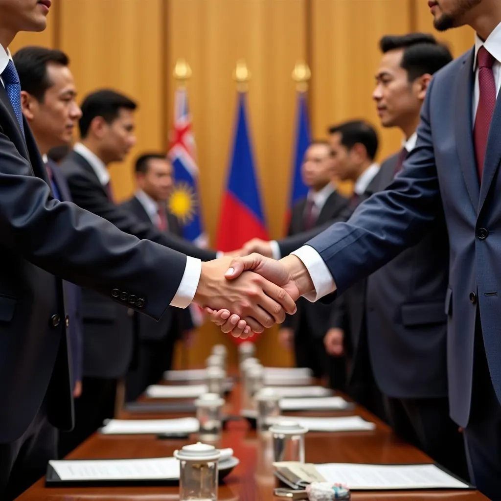 ASEAN Leaders Shaking Hands