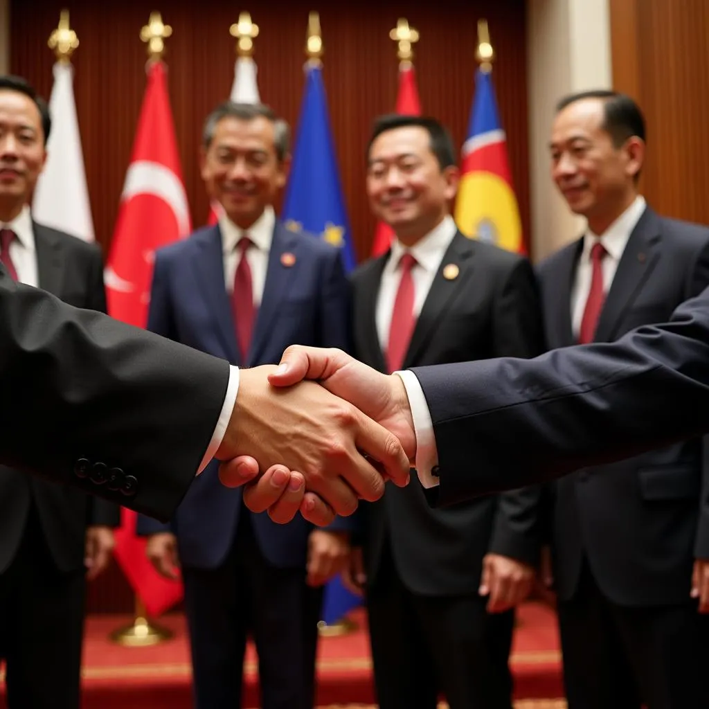 ASEAN Summit: Leaders shaking hands