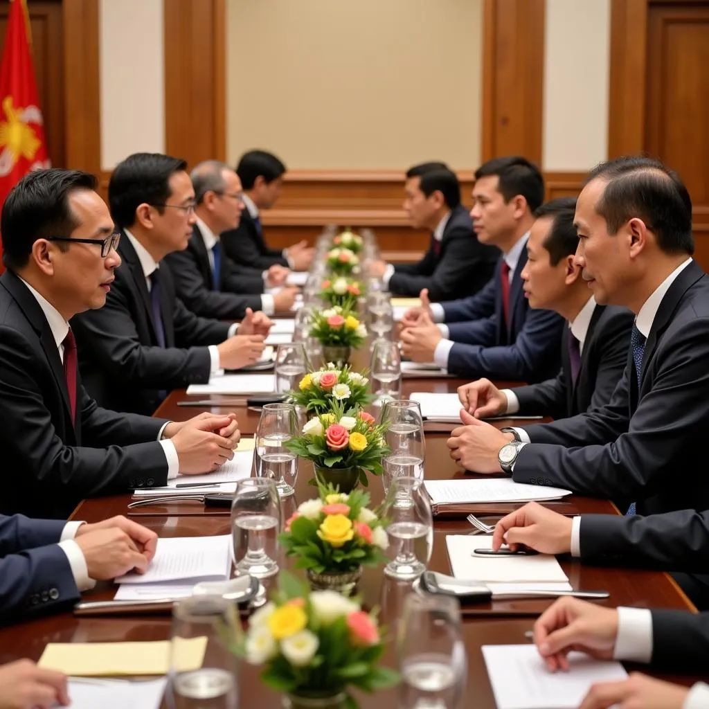 ASEAN leaders meeting at a summit