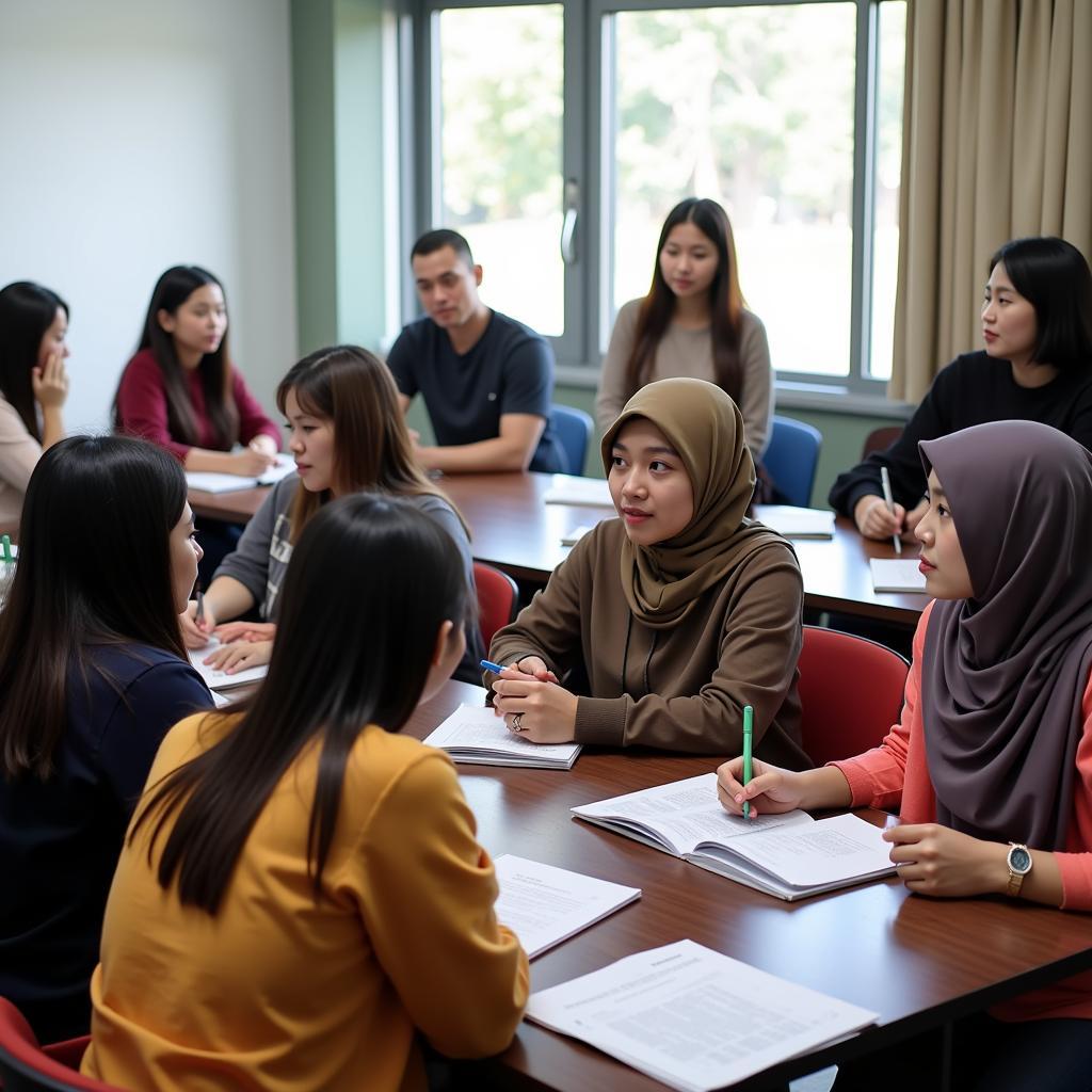 Teachers participating in an interactive workshop