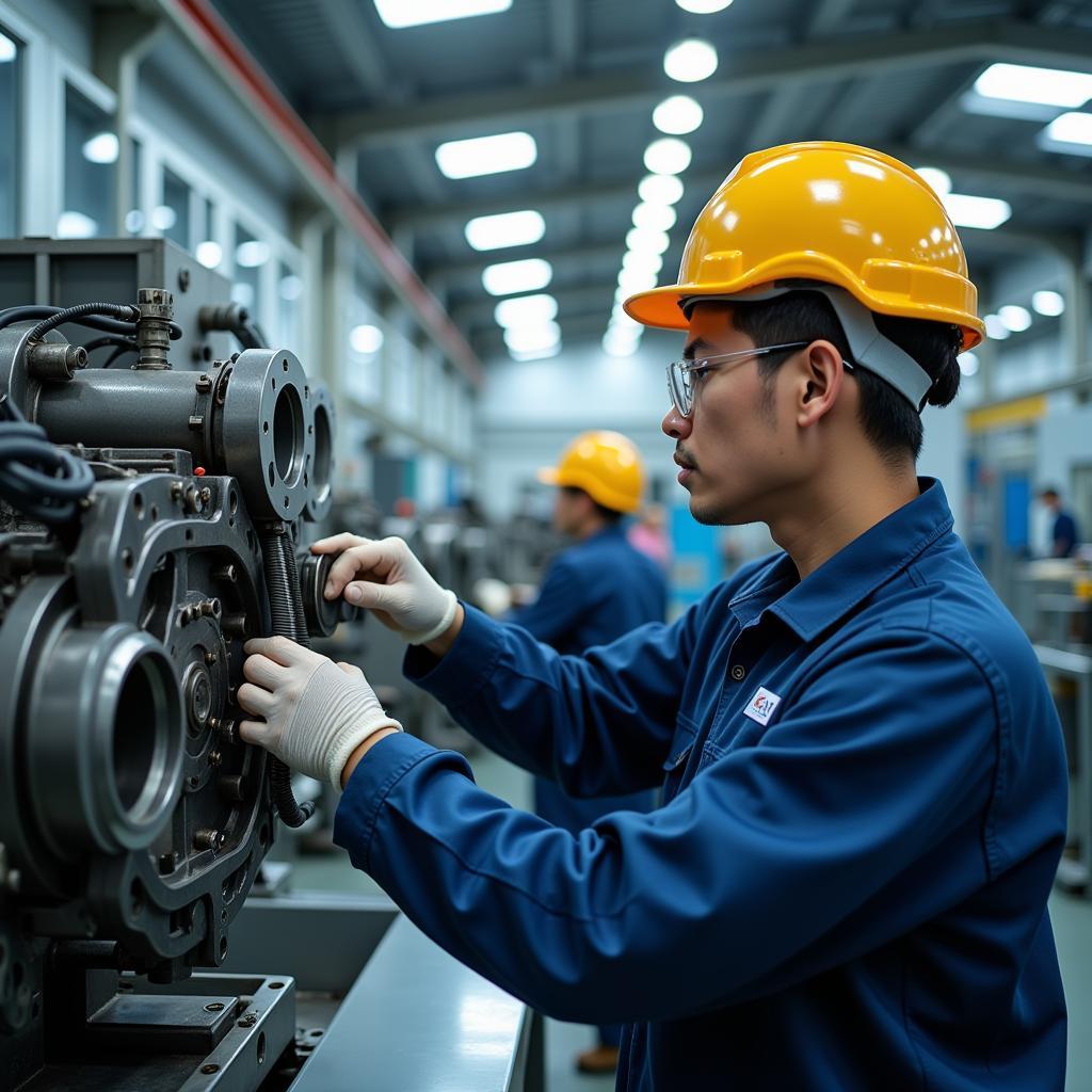 ASEAN Technician Working on Machinery