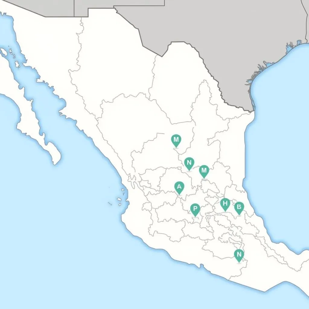 Map of Asean Universal Distributors in Mexico