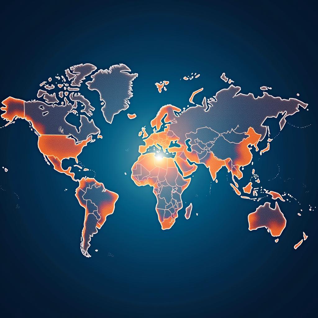 A world map highlighting ASEAN countries and the USA with overlapping circles symbolizing cooperation