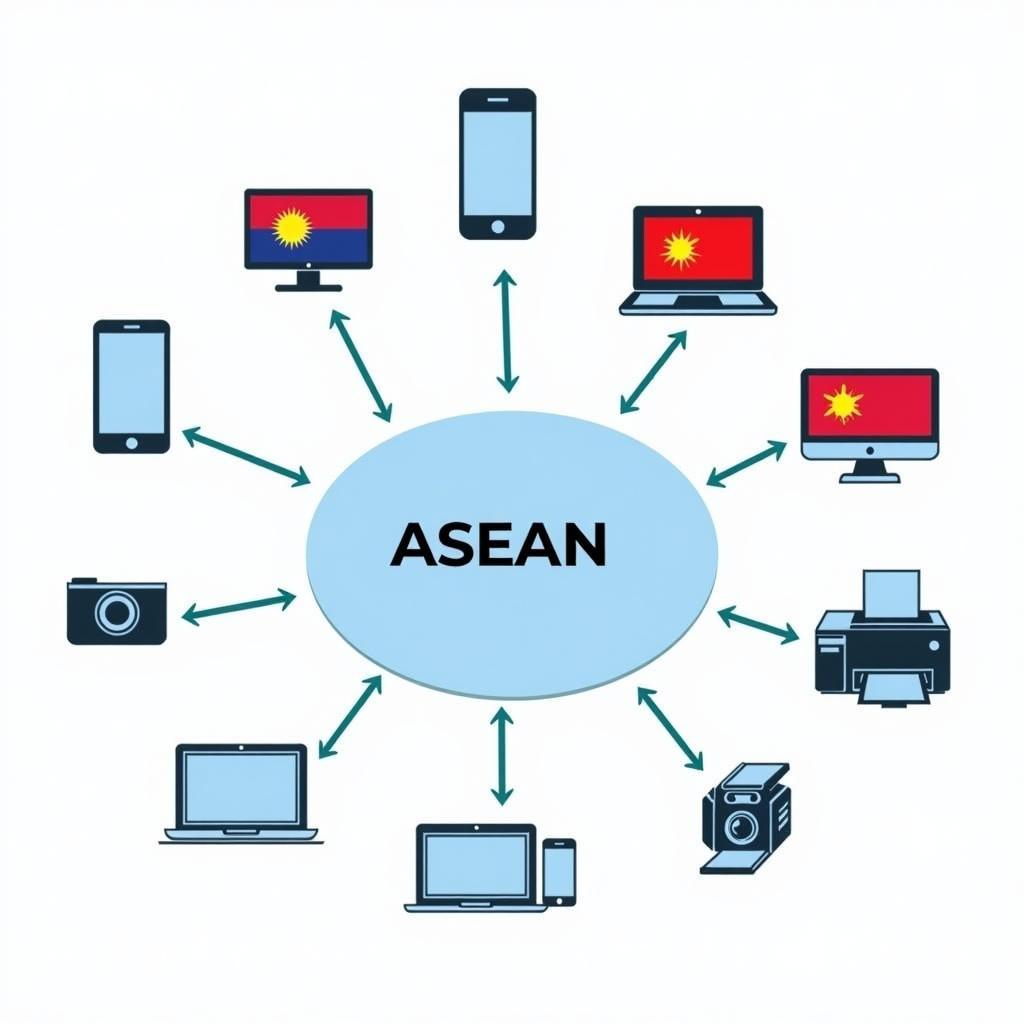 Illustration of ASEAN USB Driver connecting various devices