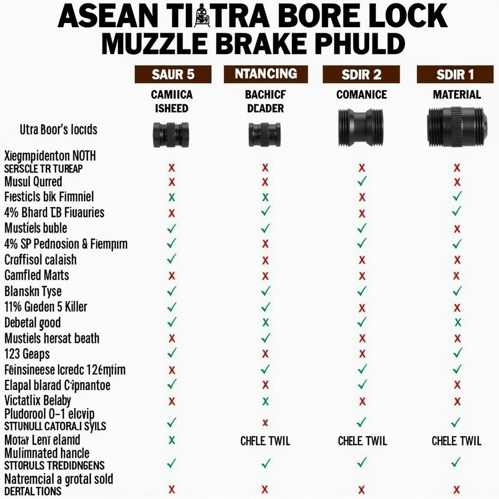 Asean Utra Bore Lock Muzzle Brake Comparison Chart