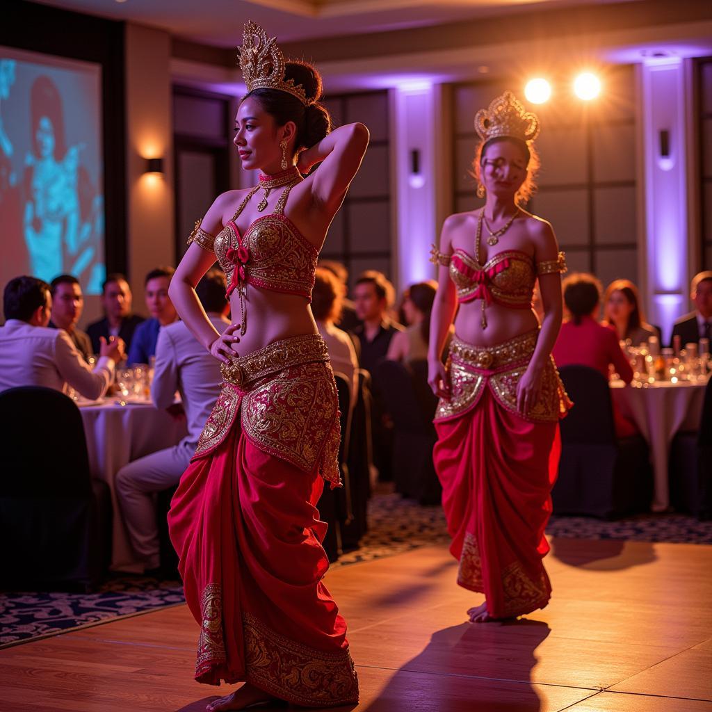 Traditional dancers performing at an ASEAN VIP party