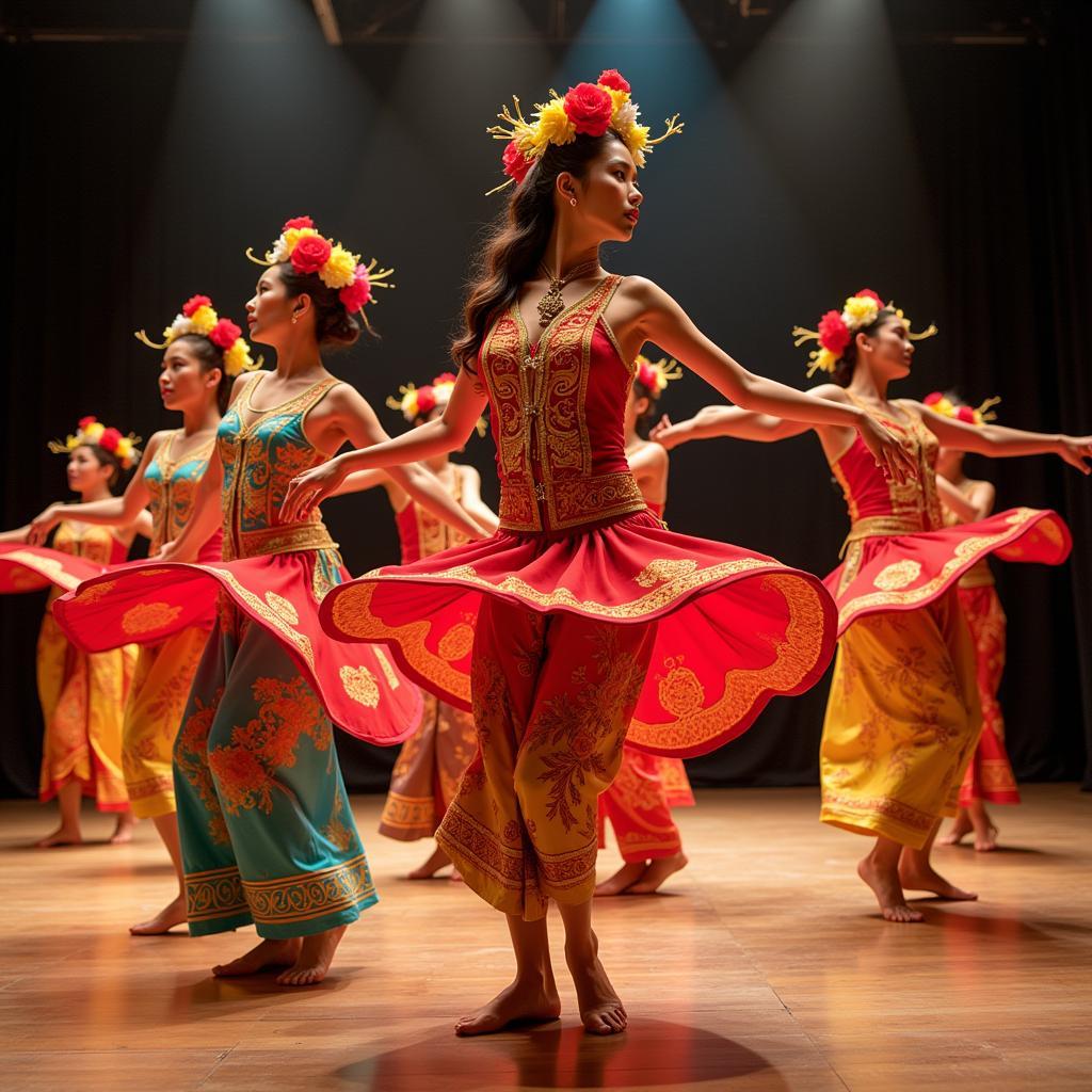 A vibrant cultural performance showcasing the Asean Wang Spin