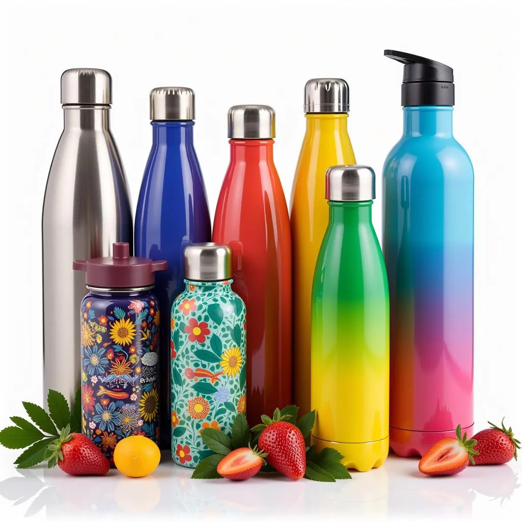 A variety of reusable water bottles from ASEAN countries.