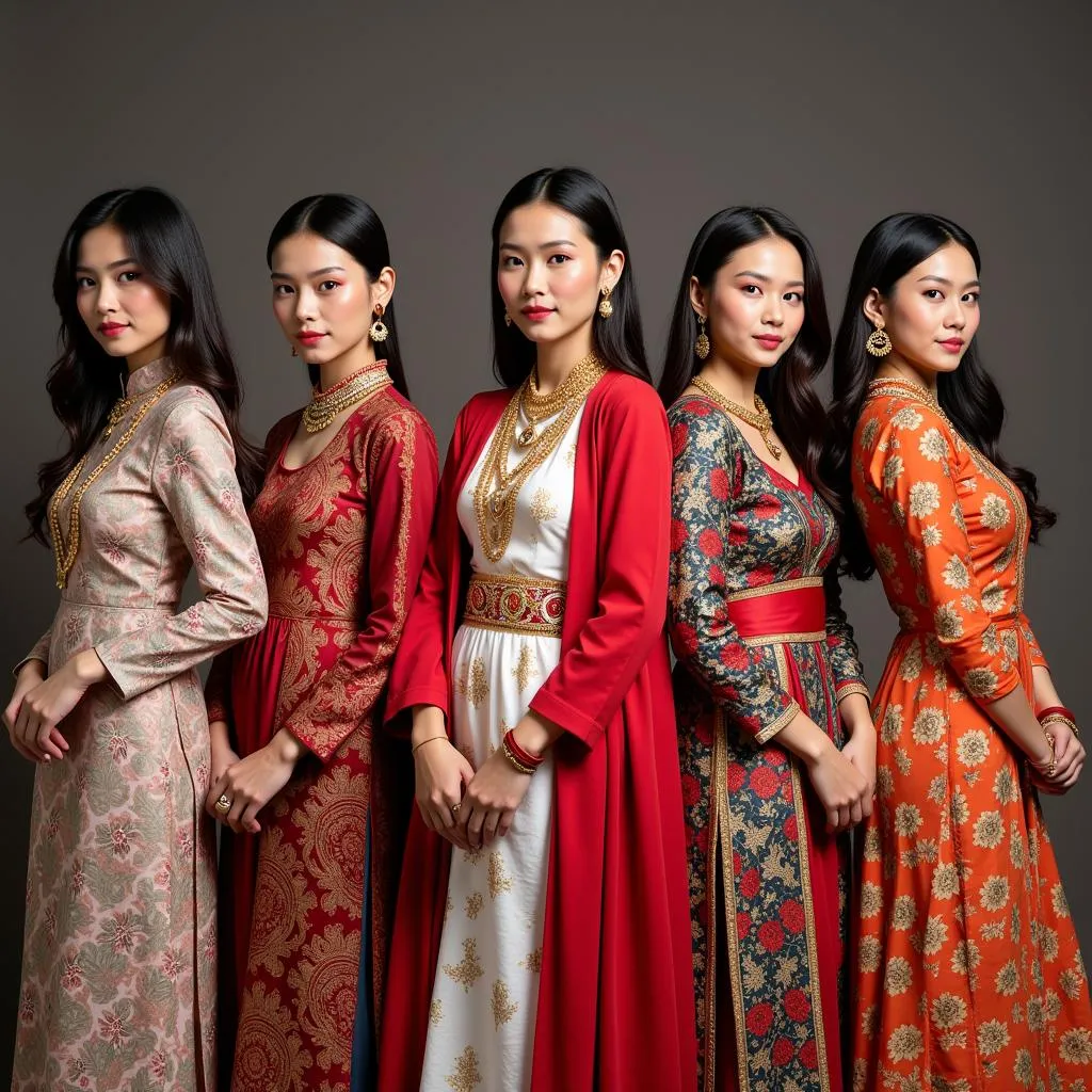 Women in Traditional Clothing from Various ASEAN Countries