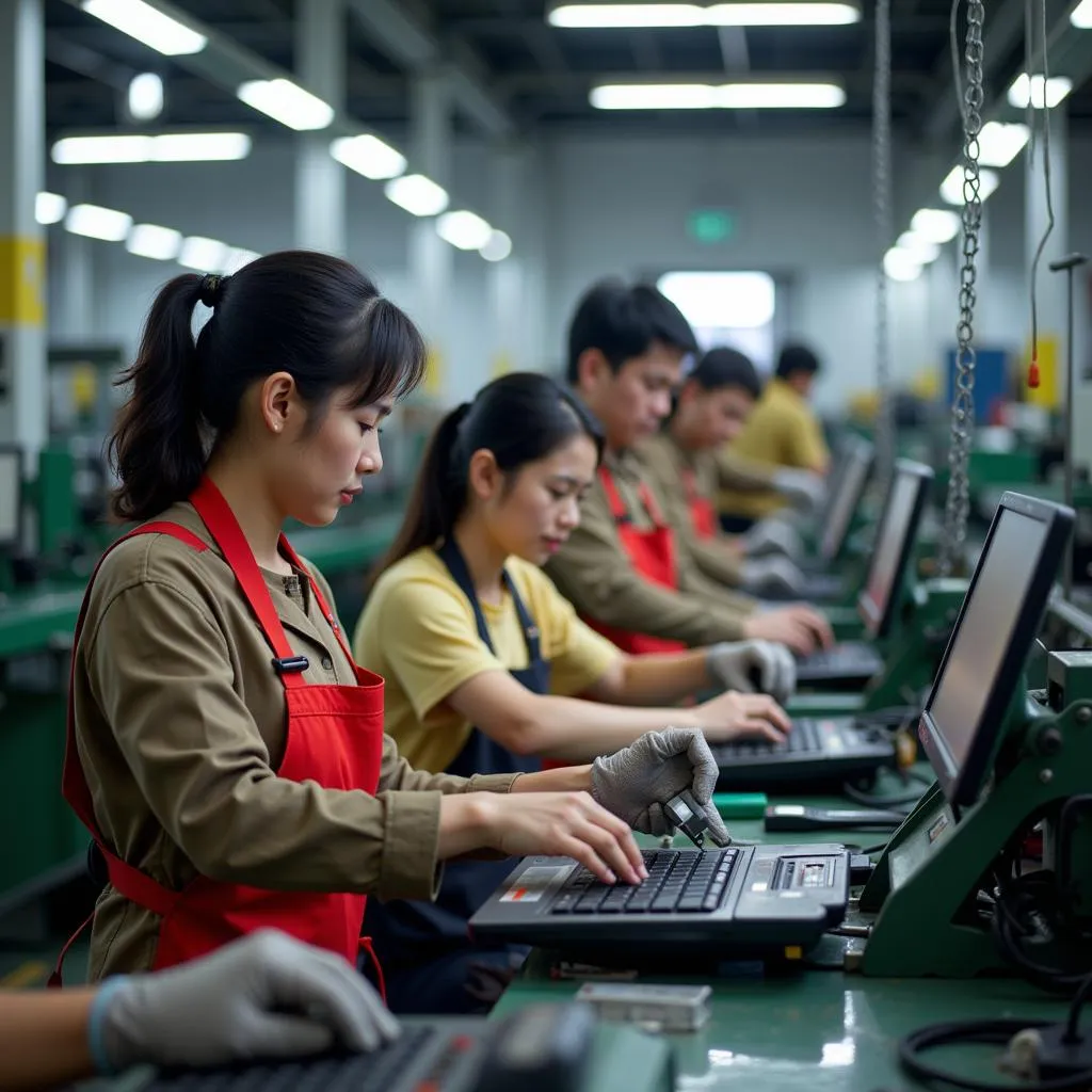 Skilled Workers in an ASEAN factory