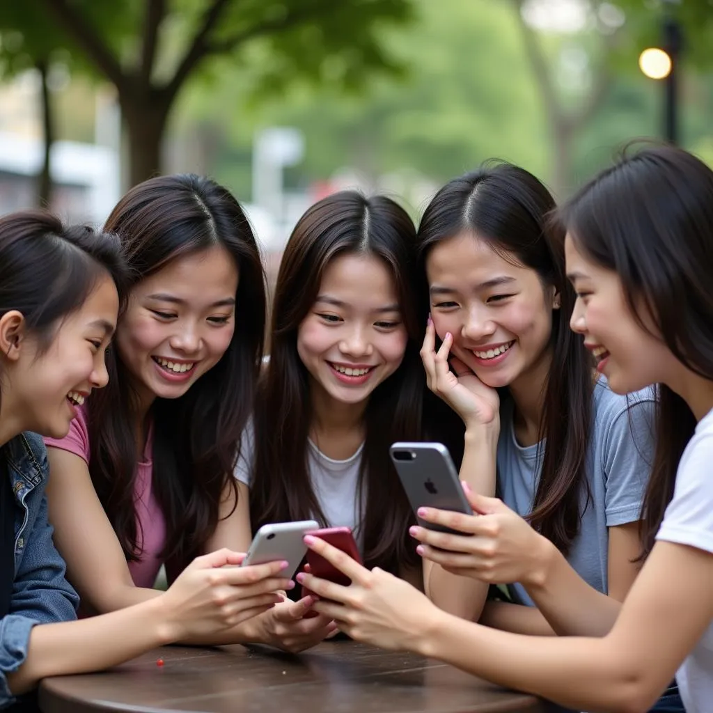 Young people in Southeast Asia streaming content on their smartphones