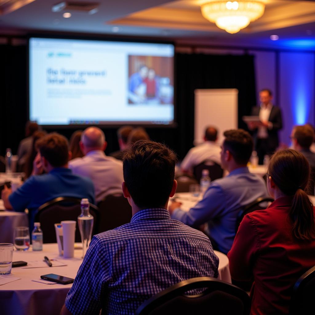 Attendees engaging with a presentation