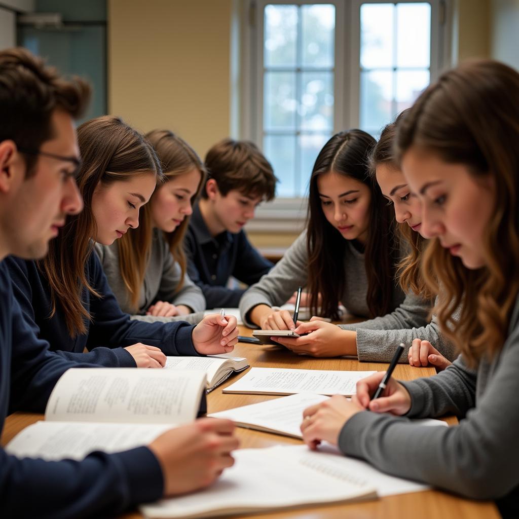 Students studying for the ASEP exam